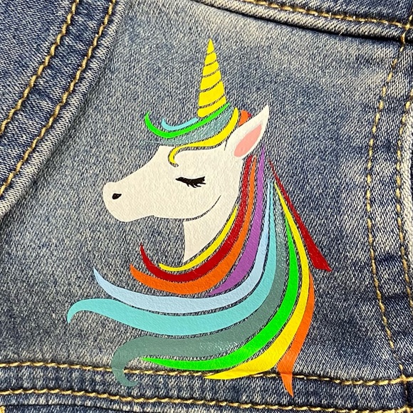 NWT Cute Unicorn Jean Jacket. Blue Denim Jean Jacket, girls unicorn. - Picture 4 of 7